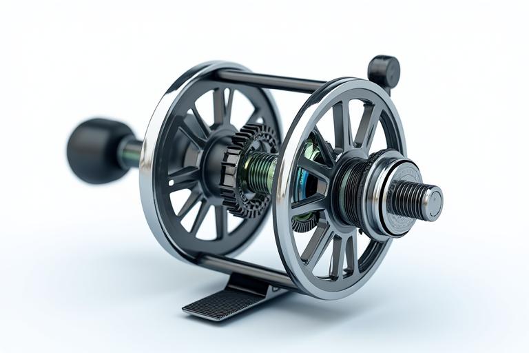 Technical cutaway view of Serpent Scale fishing reel showcasing internal gears